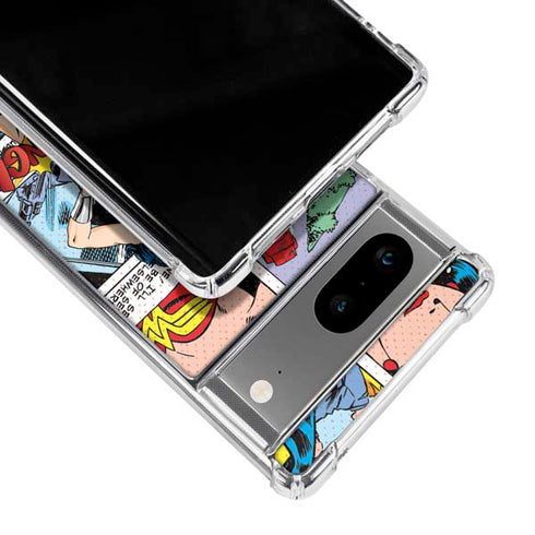 DC Comics Wonder Woman Comic Blast Google Pixel 8 Clear Case